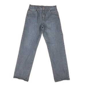 Adventuridge Flannel Lined Jeans 36X32 Straight Leg Dark Blue Denim Zip Fly Mens